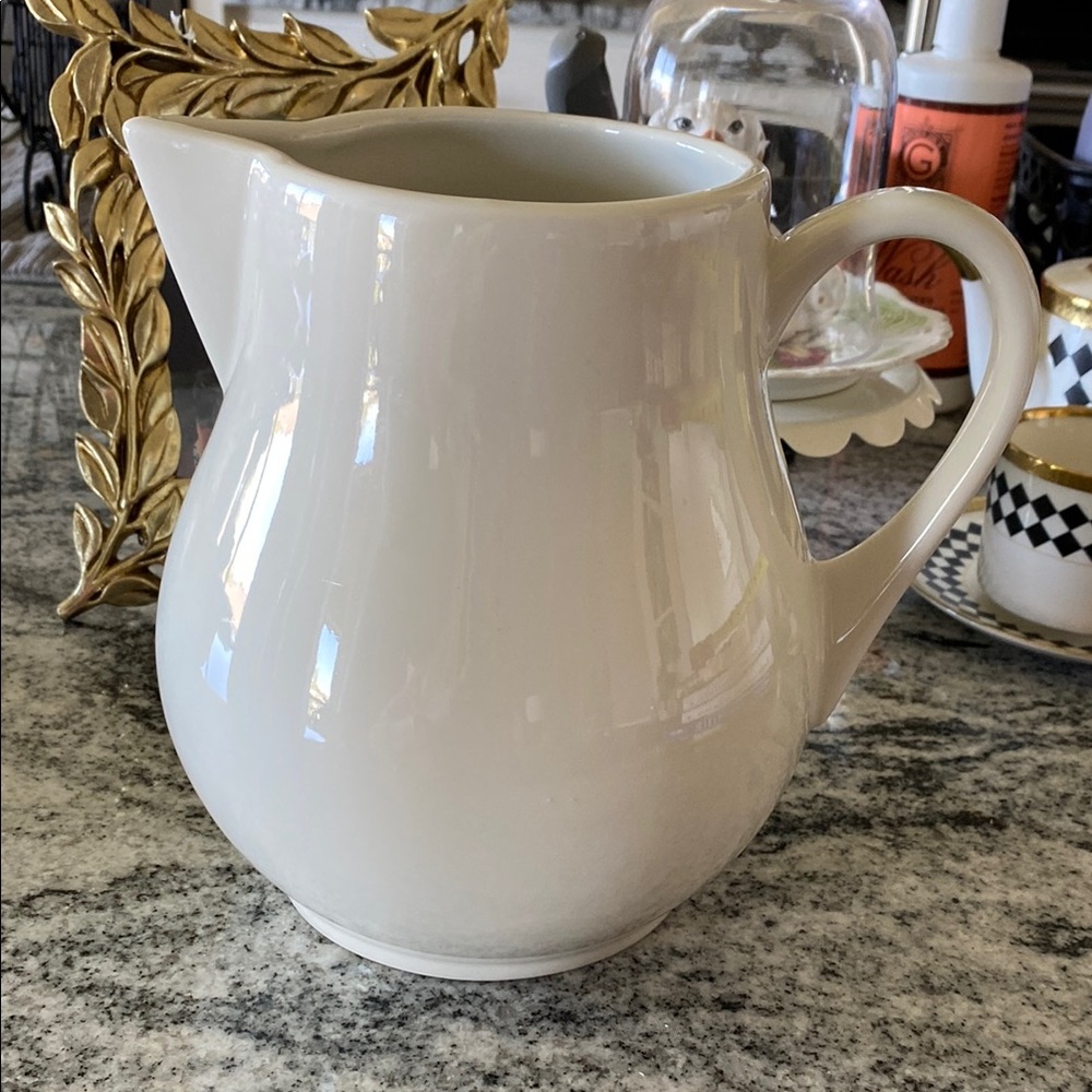Vintage Hall #1247 Classic White Ceramic Pitcher - Gloss Finish!
